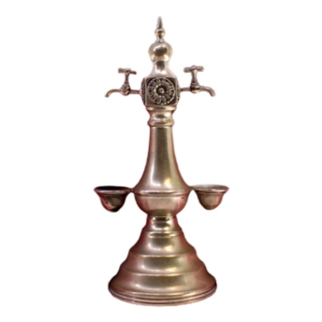 Fountain-Shaped Silver Toothpick Holder with Reliefs For Sale