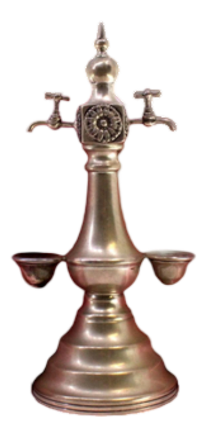 Fountain-Shaped Silver Toothpick Holder with Reliefs