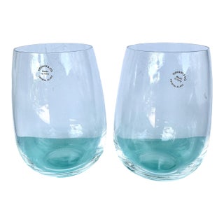 Tiffany & Co. Stemless White Wine Glasses in Box- Set of 2 For Sale