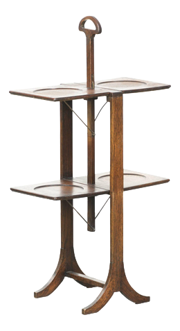English Side Table or Cake Stand in Oak, Late 19th-Early 20th Century