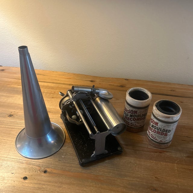 Metal Wax Cylinder Phonograph For Sale - Image 7 of 7