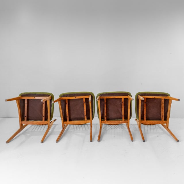 Wood Mid-Century Modern Italian Wood Dining Chairs, 1960s, Set of 4 For Sale - Image 7 of 15
