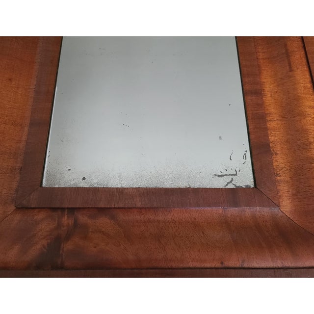 Brown 19th Century American Empire Flame Mahogany Ogee Wall Mirror For Sale - Image 8 of 9