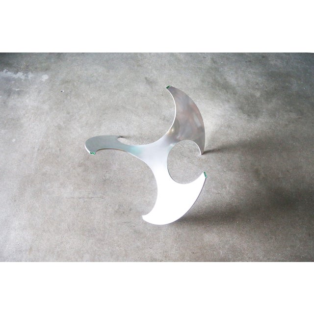 1970's Propeller Coffee Table by Knut Hesterberg (Attr.) Aluminum and Glass For Sale - Image 6 of 12