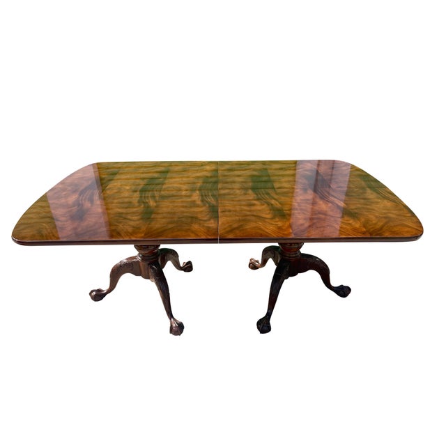 Late 20th Century Chippendale Style Mahogany Ball & Claw Carved Dining