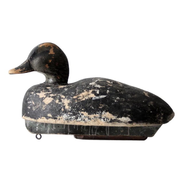 Vintage Signed Folk Art Duck Decoy For Sale