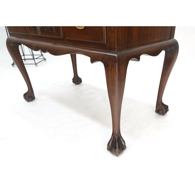 Charak Solid Mahogany 5 Drawers Low Bow Dresser Cabinet Dresser For Sale - Image 9 of 12