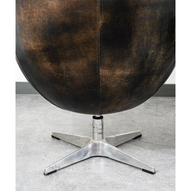 1980s Mid Century Danish Modern Lounge Egg Chair Set Restoration Hardware Copenhagen For Sale - Image 5 of 12