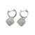 Modern Ladies 14k White Gold 1.11ctw Round Diamond Square Pave Cluster Dangle Earrings, A Pair For Sale - Image 3 of 8