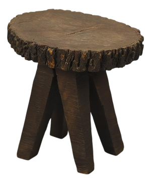Primitive Wabi Sabi Folk Art Farmhouse Side Table / Pedestal