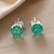 Natural Emerald Stud Earrings 14k White Gold 1.93 Carats Certified For Sale - Image 9 of 11
