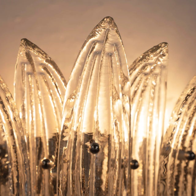 Murano Glass Wall Sconce with Leaves, Italy, 1980s For Sale - Image 7 of 10