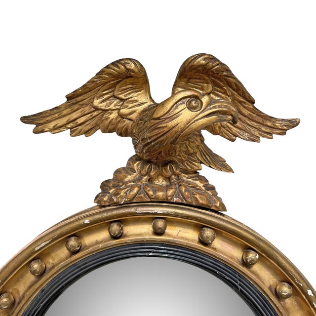 Early 19th Century American Federal Convex Mirror For Sale - Image 4 of 13