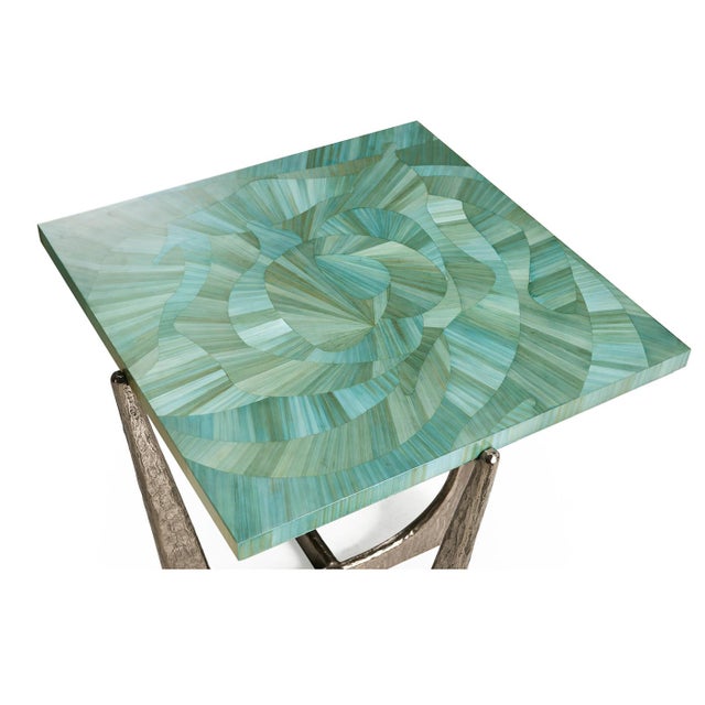 2020s Aqua Mist Square End Table For Sale - Image 5 of 8