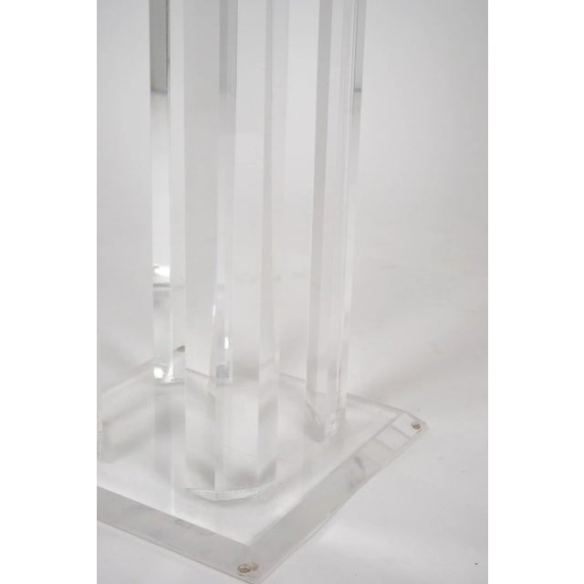 Transparent Vintage Lucite Pedestal with Lamp For Sale - Image 8 of 14