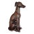 Vintage Hand Carved Sculpture of Seated Greyhound or Whippet For Sale