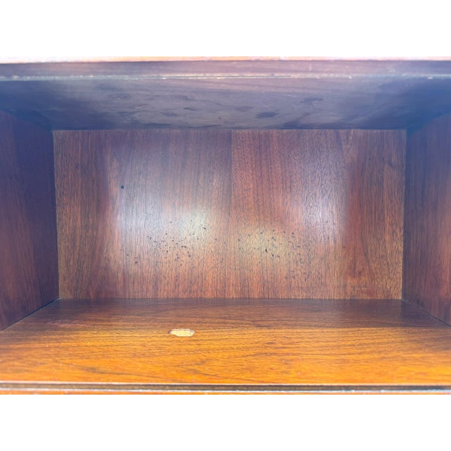 Mid-Century Mainline by Hooker Walnut & Cane Bookcase Headboard, 1957 For Sale - Image 12 of 15