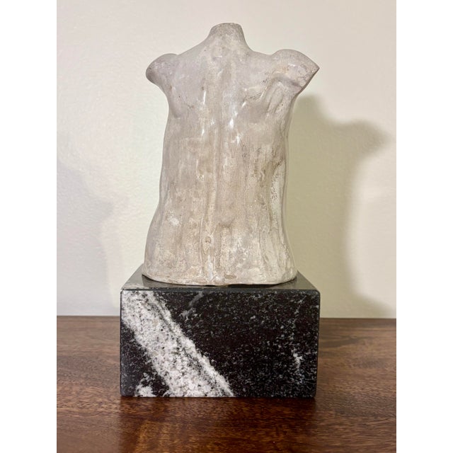 Ceramic Vintage Mid Century Modern Studio Ceramic Female Torso Sculpture For Sale - Image 7 of 9