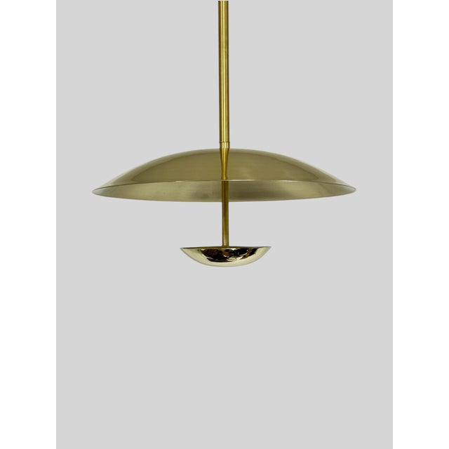 Modern Brass Pendant Light Fixture For Sale - Image 3 of 5