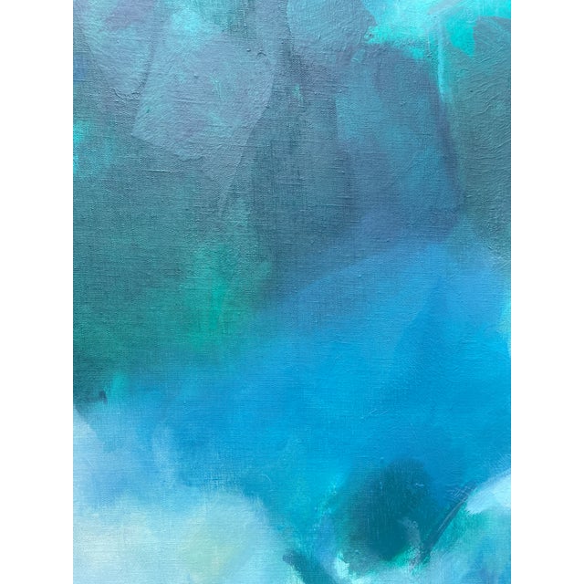 “But Still, You” Large Lyrical Abstraction Diptych Painting in Ethereal Greens and Blues by Stacey Warnix For Sale - Image 10 of 16