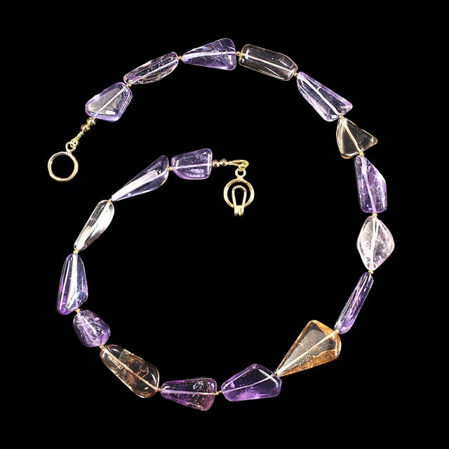 Traditional Ajd 18 Inch Free Form Ametrine Necklace For Sale - Image 3 of 5