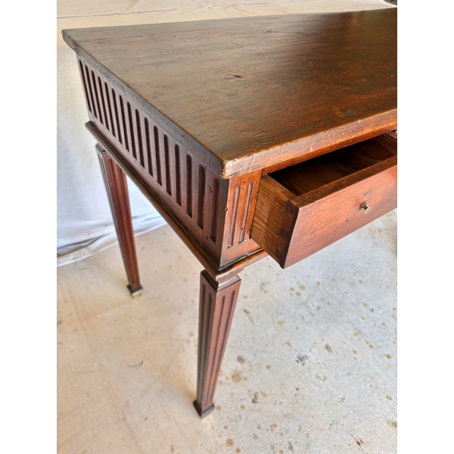Brown 19th Century French Louis XVI Walnut Console Table For Sale - Image 8 of 12