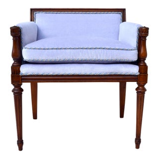 Louis XVI Style Small Scale Seat or Stool in Lilac Velvet For Sale