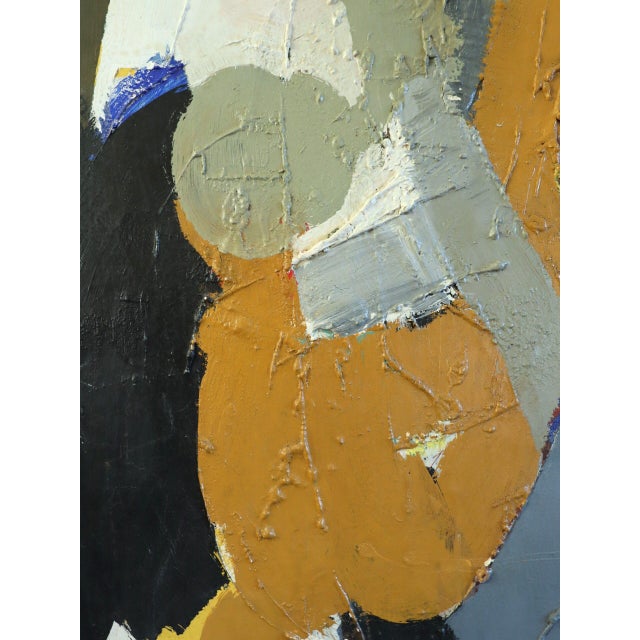 Mid-Century Modern 'Intersecting Rhythm' Vintage Original Abstract Oil Painting by Swedish Painter Hans Osswald (1919-1983), Framed For Sale - Image 9 of 11