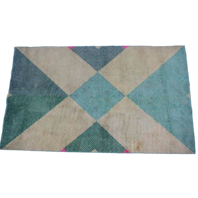 Mid-Century Geometric Rug, 1960s For Sale