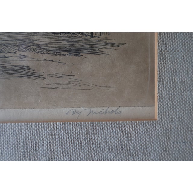 Metal Antique Harley D. Nichols Pencil-Signed “Rath Haus, Munich” Original Etching—Framed For Sale - Image 7 of 15