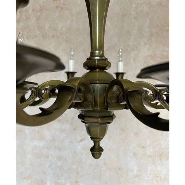 Bronze Small French 1940's Bronze Chandelier For Sale - Image 8 of 11