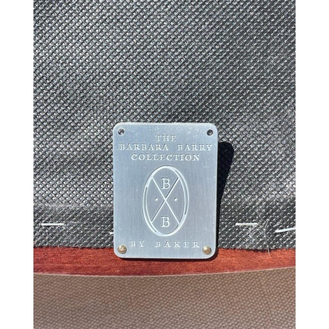 Baker Furniture Company Barbara Barry for Baker Oval X Back Linen Upholstery Dining Chairs, Set of 6 For Sale - Image 4 of 11