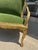 Old Italian gilded settee. New green velvet fabric. Faux bamboo gilded frame. Perfect for an entryway or at the end of...