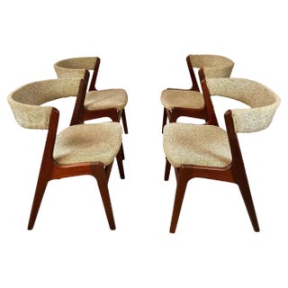 Teak Dining Chairs by Kai Kristiansen, Customizable Reupholstery, 1960s, Set of 4 For Sale