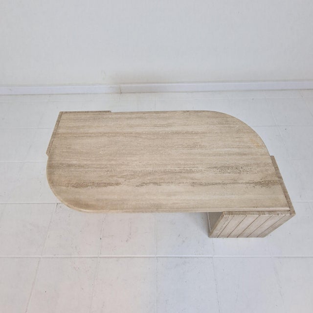 Italian Coffee Table in Travertine, 1980s For Sale - Image 6 of 13