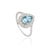 VR Jewels Art Deco 14k White Gold 1 Ct Aquamarine and Diamond Halo Cocktail Ring Size 5.5 For Sale - Image 4 of 17