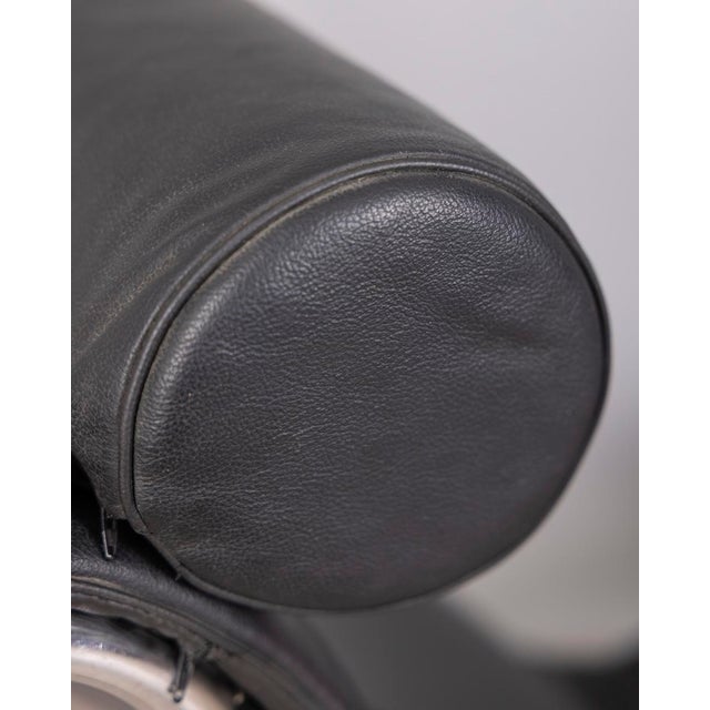 Black Vintage Chaise Lounge in Metal and Leather, Italy, 1980s For Sale - Image 8 of 17