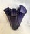 Vintage Deep Purple Pleated Handkerchief Vase. Blown glass Perfect just to display on a coffee table or console. 10in h x...