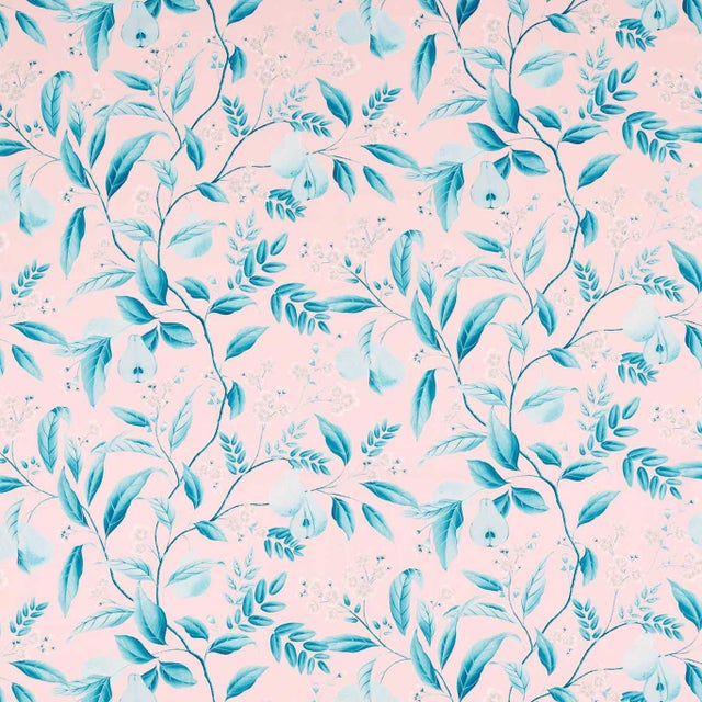 Harlequin Marie Fabric in Rose/ Lagoon - a Sample For Sale