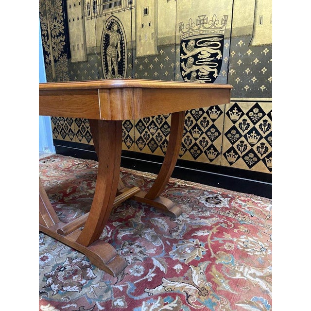Art Deco Period Dining Table in Oak For Sale - Image 4 of 8