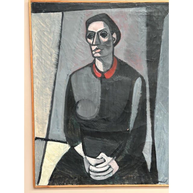 Axel Ekelund, Portrait of Mrs. S, 1950s, Oil on Canvas, Framed For Sale - Image 15 of 18