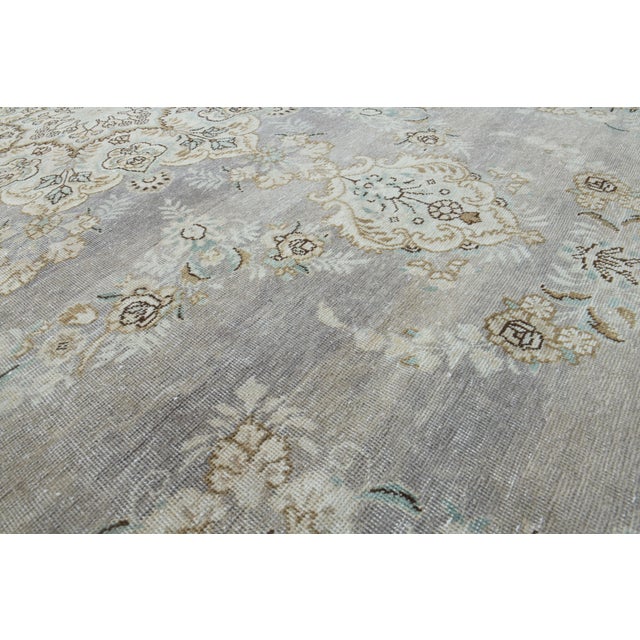 Gray 1970s Vintage Persian Handmade Wool Cotton Gray Area Rug For Sale - Image 8 of 11