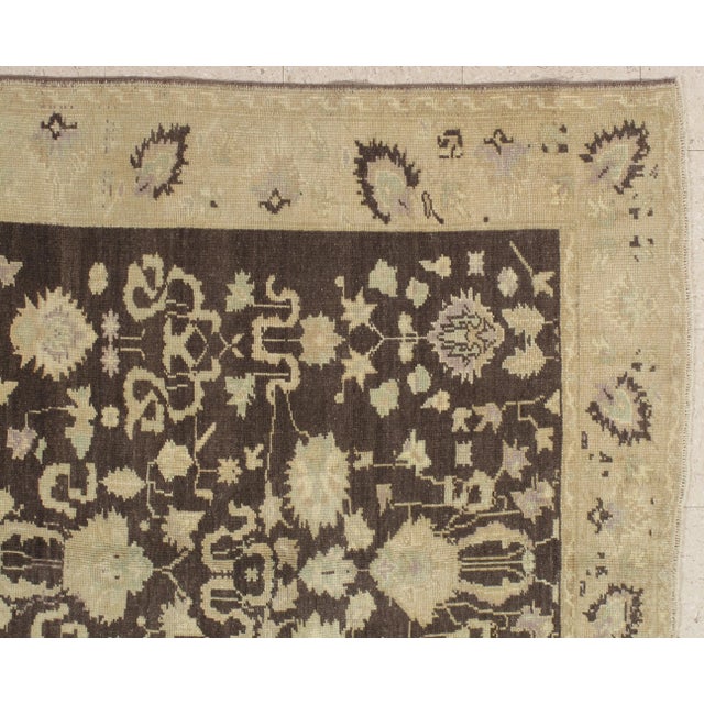 Vintage Oushak Handmade Turkish Oriental Beige, Taupe & Charcoal Rug For Sale In New York - Image 6 of 10