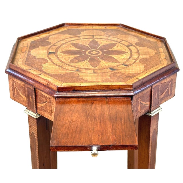 Octagonal Mahogany and Satinwood Occasional Table, 1890 For Sale - Image 6 of 9