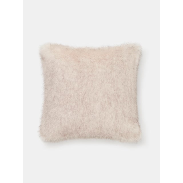 White Square Faux Fur Cushion by Villa Como For Sale - Image 6 of 6