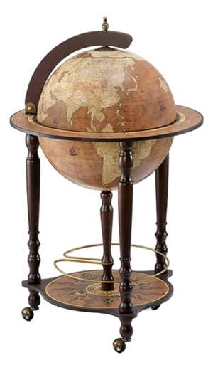 Da Vinci Rust Bar Globe by Zoffoli Mappamondi