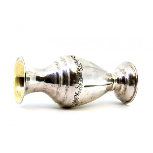 Small Silver Jug with Engravings and Circular Base For Sale - Image 4 of 7