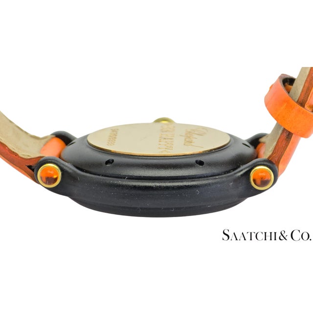 Early 21st Century [Chopard] Chopard Happy Sports 3p Diamond Orange Sapphire R. 9496/9999 32mm For Sale - Image 5 of 11