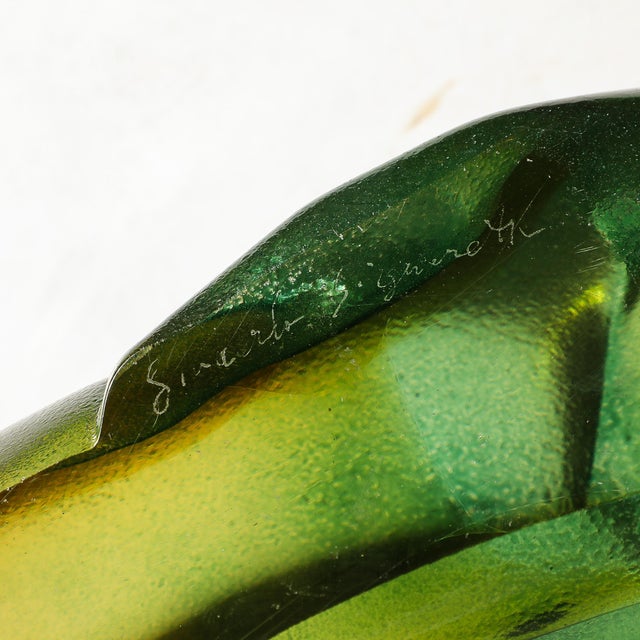 Green Mid-Century Hand-Blown Murano Glass Nude Sculpture Signed Giancarlo Signoretto For Sale - Image 8 of 12