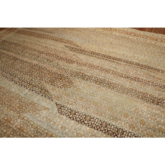 Antique Zabihi Collection Persian Square Senneh Rug - 12'3" x 12'10" For Sale - Image 4 of 10